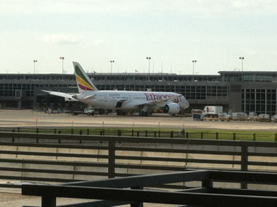 Ethiopian Air plane at the airport